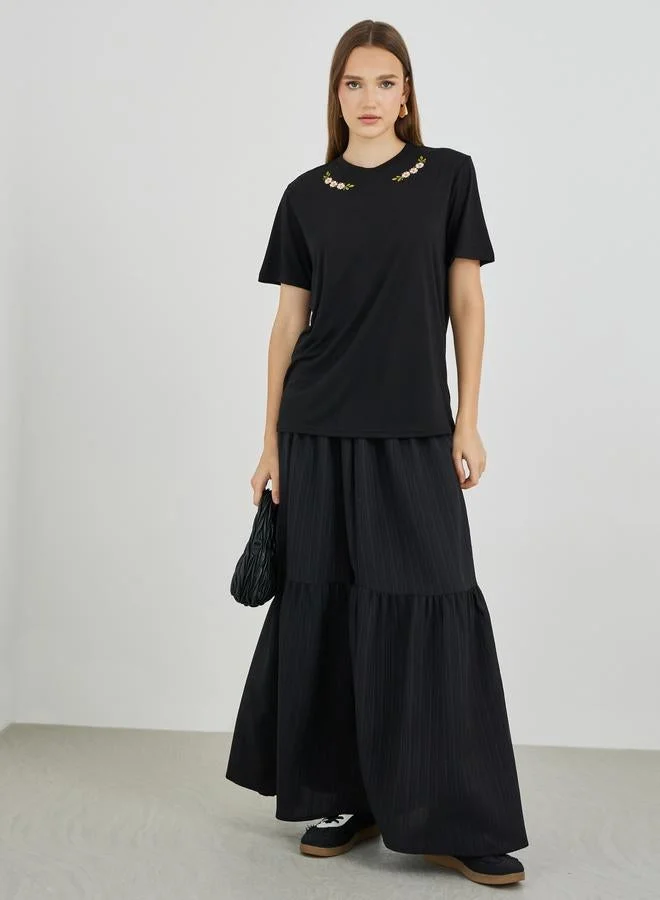 Take Two Take Two Embroidery Detail Oversized T-Shirt