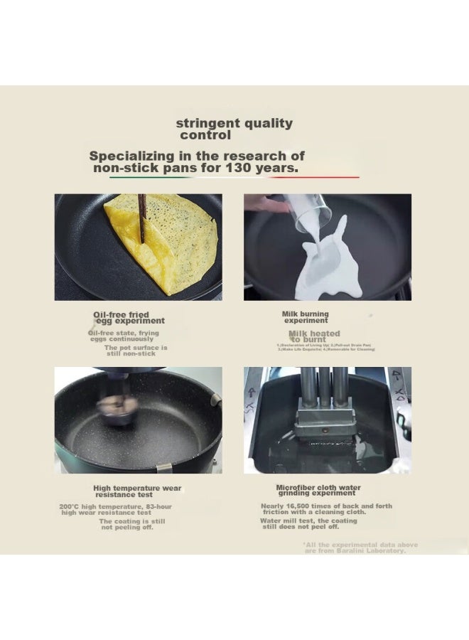 Ballarini Non-stick Pan, Compatible With Induction Cooker, Deep Frying Pan, Titanium Non-stick Pan, Flat Bottom Steak And Barbecue Pan, 28cm, Suitable For Gas Stoves - Image 3