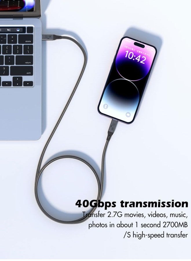 Vebner كابل Vebner بطول 6 أقدام USB4 متوافق مع Thunderbolt 3 وThunderbolt 4 وUSB-C - يدعم عرض 8K HD، نقل بيانات بسرعة 40 جيجابت في الثانية، شحن بقوة 240 واط - Image 4