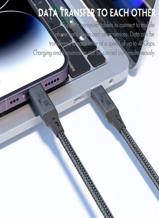 Vebner كابل Vebner بطول 6 أقدام USB4 متوافق مع Thunderbolt 3 وThunderbolt 4 وUSB-C - يدعم عرض 8K HD، نقل بيانات بسرعة 40 جيجابت في الثانية، شحن بقوة 240 واط - Image 3