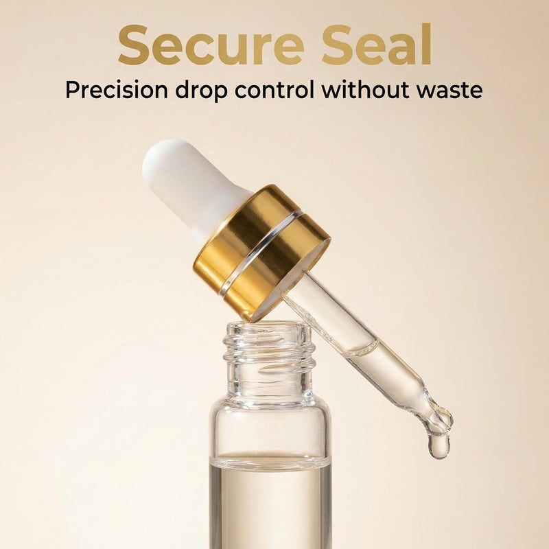 UPSTORE 24PCS 3ML/0.1oz Empty Refillable Mini Clear Glass Essential/Massage Oil Dropper Bottles Cosmetic Makeup Perfume Sample Travel Packing Vial Jars Pot With Glass Eye Dropper And White Rubber Head - Image 5