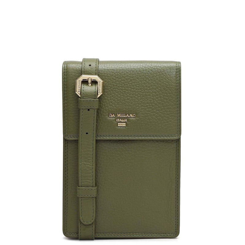 Da Milano Wax-Finish Leather Passport Holder - Fern (PC-0364A) - Image 1