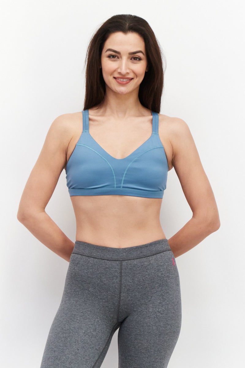 PUMA حمالة صدر رياضية مبطنة للنساء، أزرق فواتح - Image 1