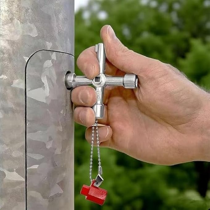 2 PCS MULTIFUNCTION PANEL KEYS, 4-WAY UTILITY KEY & 7 IN 1 RADIATOR KEY WITH BIT, UNIVERSAL CROSSKEY FOR ELECTRIC/ELEVATOR/CUPBOARD/CABINET, WATER/GAS METER OPENING - Image 3