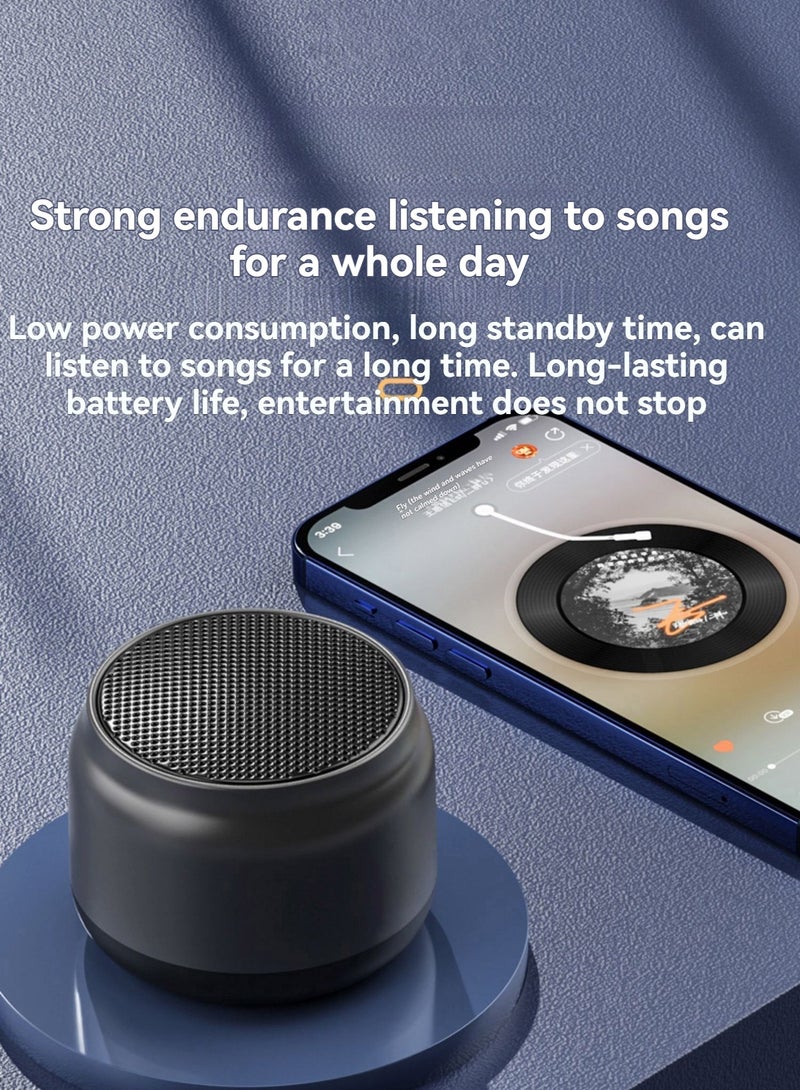 YGYQZ Wireless Bluetooth Audio Outdoor Portable Mini Audio Car Subwoofer Mini Bluetooth Speaker Gray - Image 3