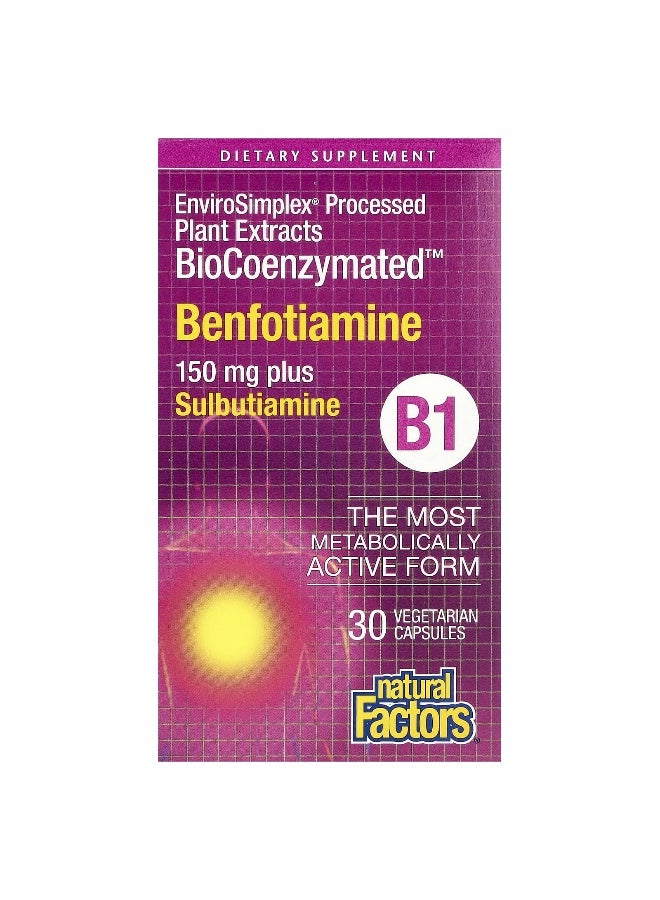 Natural Factors, Benfotiamine plus Sulbutiamine, 30 Vegetarian Capsules