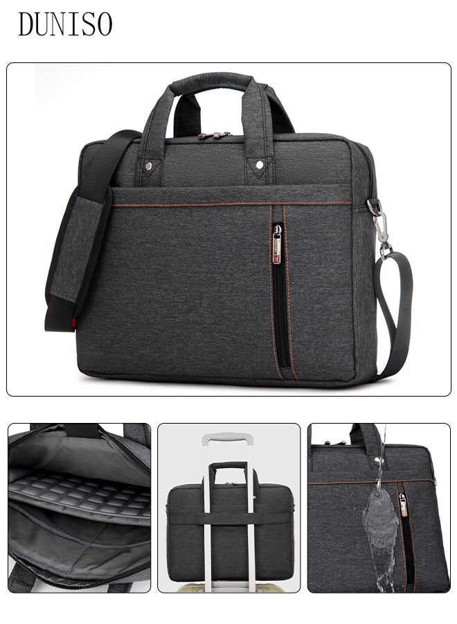 DUNISO 15.6 Inch Laptop Bag with Multi Compartment Lightweight Laptop Hand Bag Crossbody Bag Travel Business Briefcase Water-Resistant Dust-proof Shoulder Messenger Bag for Men Work Office  - Image 1