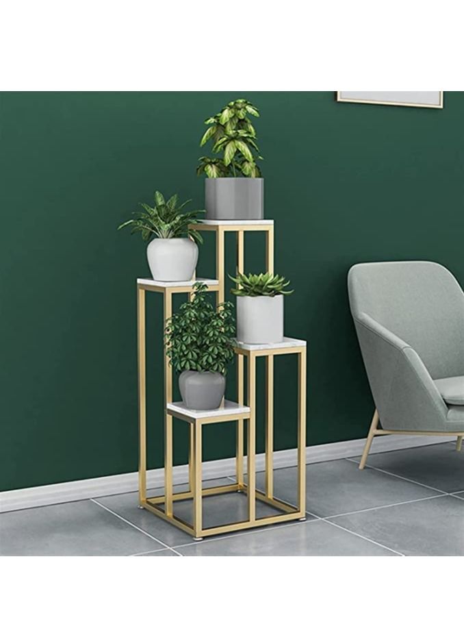 LINGWEI Metal Plant Stand With Marble Surface Multicolour 30x100x30cm - Image 4