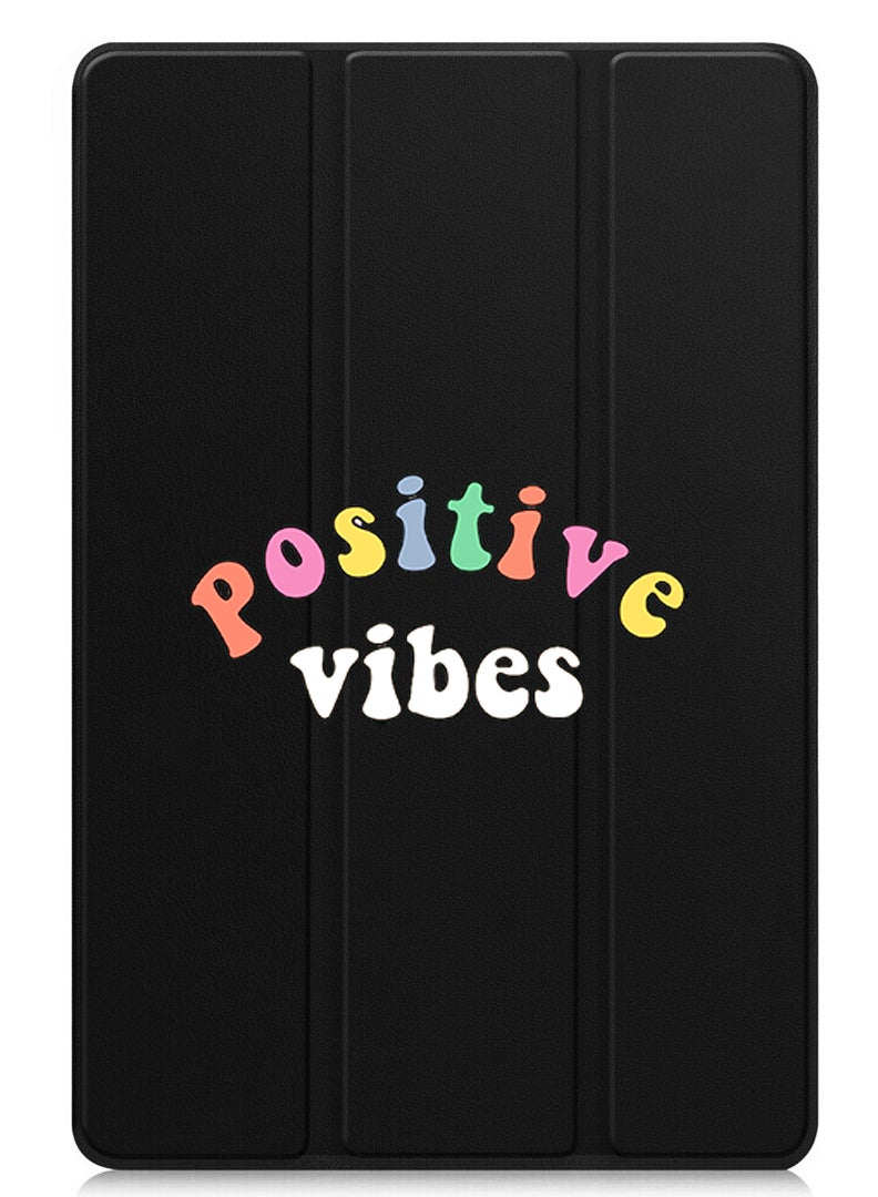 Theodor Protective Flip Case For Apple iPad Air 13 (2024) With Trifold Stand Auto Wake Sleep Shockproof Cover Positive Vibes - Image 1