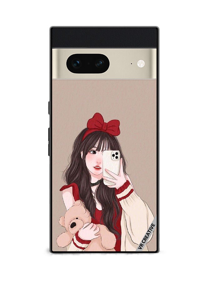VR CREATIVE Protective Case Cover For Google Pixel 7 Girl Holding Teddy Design Multicolour - Image 1