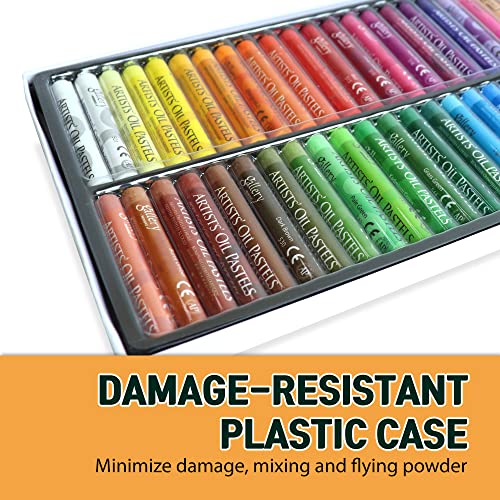 Hashi HA SHI Soft Oil Pastels Set (50 Sticks, 48 Colors) Art Supplies for Artist, Gallery Oil Painting Stick, Classroom Set, Professional Oil Crayons, Ideal for Professional Artists - Image 2