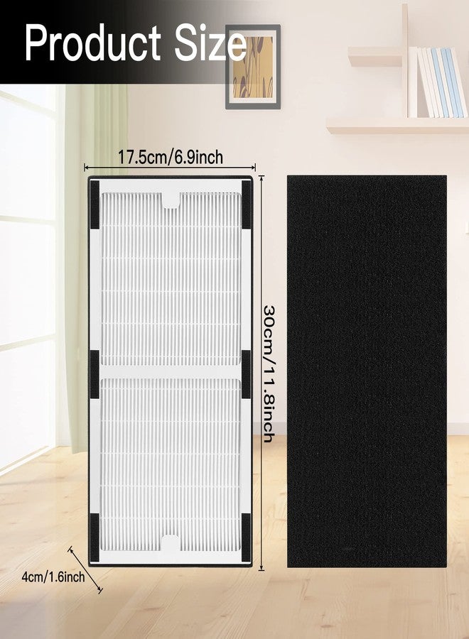 Hongfa Idylis Idylis Air Purifier Filter C Replacement Set，2 Pack Hepa & 2 Carbon Filters Set for Idylis Air Purifiers IAP-10-280, IAP-10-200, Part # IAF-H-100C, IAFH100C - Image 2