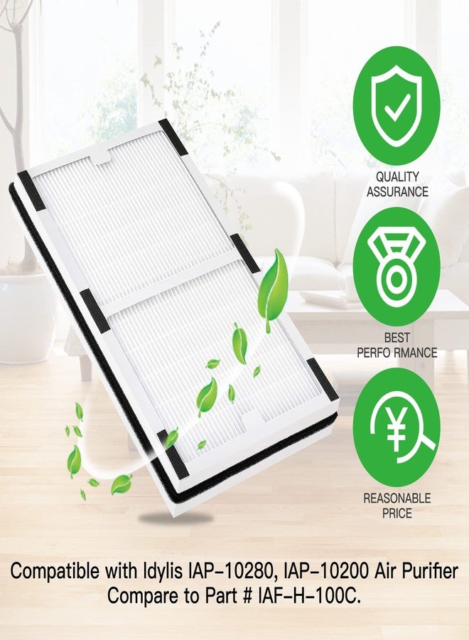 Hongfa Idylis Idylis Air Purifier Filter C Replacement Set，2 Pack Hepa & 2 Carbon Filters Set for Idylis Air Purifiers IAP-10-280, IAP-10-200, Part # IAF-H-100C, IAFH100C - Image 5
