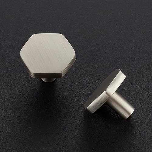 Ravinte Decor 15 Pack Silver Cabinet Knobs Kitchen Cabinet Knobs Solid Cabinet Pulls for Kitchen Cabinet Drawers Hexagon Dresser Knobs for Cabinet Hardware 11 Closet Door Knob - Image 3