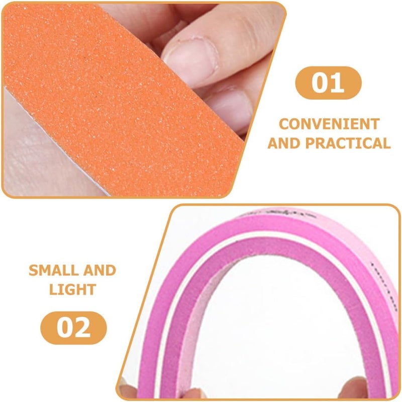 Cabilock 10pcs Nail Art Files Sponge Nail Polishing Tools Manicure Pedicure Buffers Washable Sturdy with Multiple Grits for Salon and Home Use - Image 3