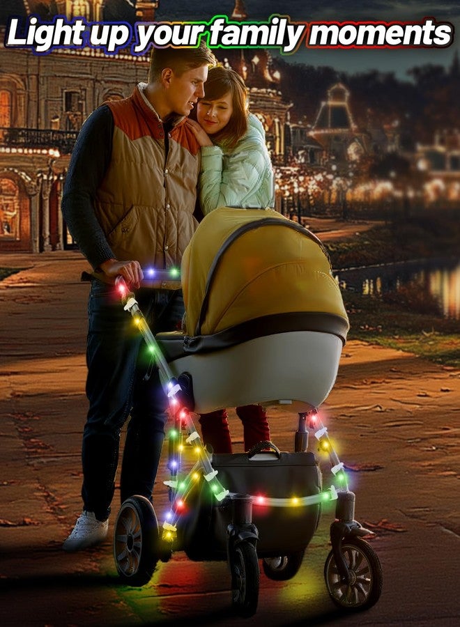 Biubee 16.4FT Durable Baby Stroller Lights for Walking at Night, Make The Stroller Visible, with Cable Ties, LED Lights for Stroller Accessories Bikes, Multicolor - Image 4