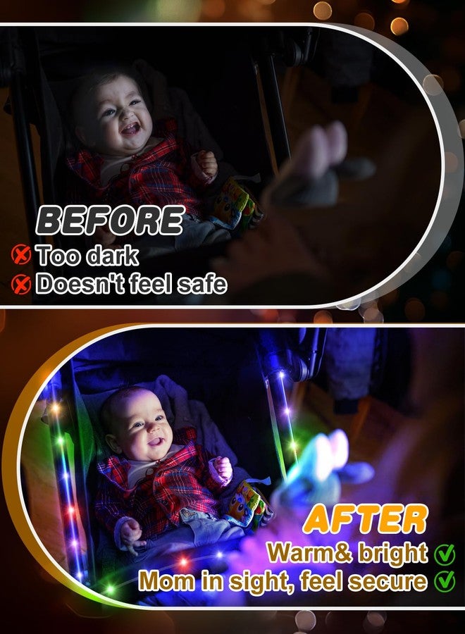 Biubee 16.4FT Durable Baby Stroller Lights for Walking at Night, Make The Stroller Visible, with Cable Ties, LED Lights for Stroller Accessories Bikes, Multicolor - Image 3
