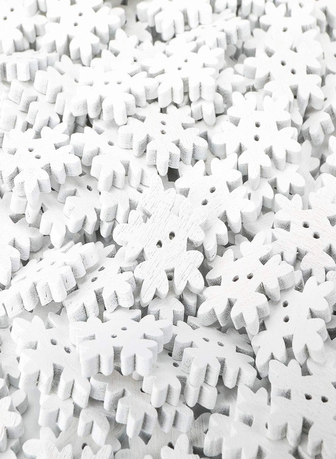 Konsait 150pcs White Snowflake Buttons Assorted 18mm Christmas Wooden Buttons Mini Holiday Collection Snowflakes Buttons Embellishments for Knitting Sewing DIY Scrapbook Crafts Xmas Decoration - Image 5