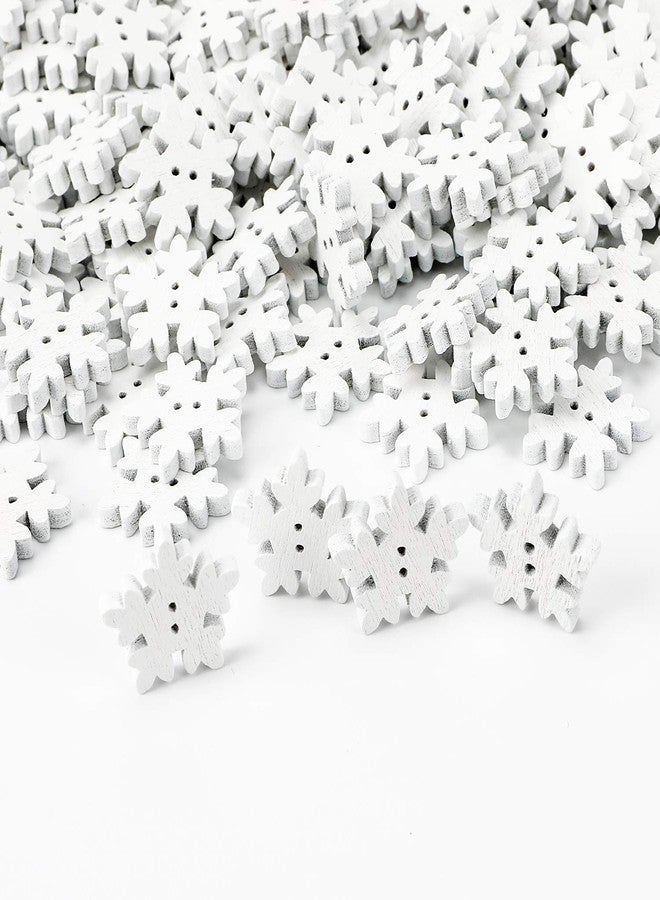 Konsait 150pcs White Snowflake Buttons Assorted 18mm Christmas Wooden Buttons Mini Holiday Collection Snowflakes Buttons Embellishments for Knitting Sewing DIY Scrapbook Crafts Xmas Decoration - Image 4
