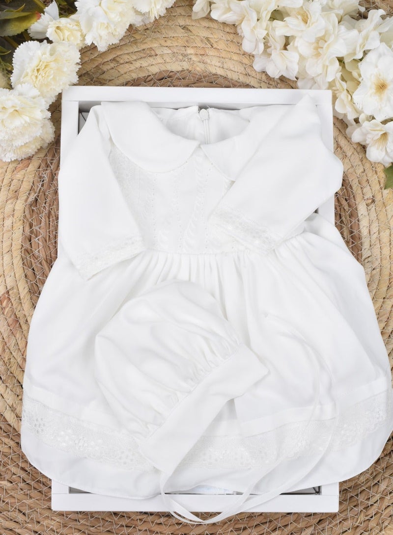 FUN MOMENT Newborn Dress with a Gift Box and a Hat Made of Cotton Fabric - Image 2