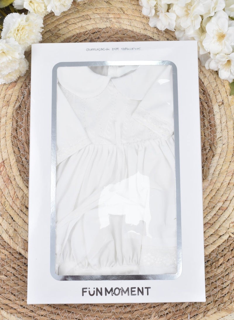 FUN MOMENT Newborn Dress with a Gift Box and a Hat Made of Cotton Fabric - Image 5