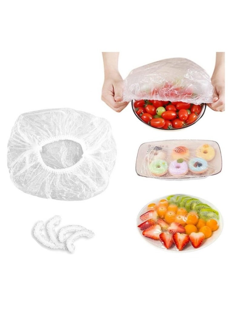 Generic "100-Piece Food Storage Bags Set - Flexible and Stretchable Food Covers for Containers, Plastic Wrap for Family Use, Perfect for Meal Prep, Fruit, Vegetables, and Meat Storage. Reusable and Shrinkable Food Preservation Bags, Ideal for Dishes, Plates, and Bowls."  - Image 1