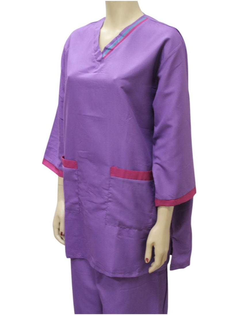 1home - Housemaid Uniform Maid Nanny Scrub Suit 4 piece set - Image 1