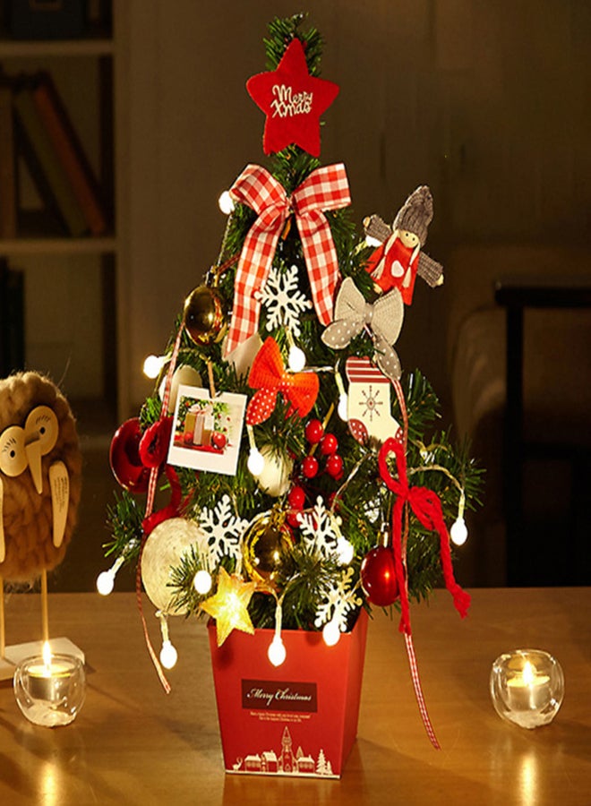 Mini Desktop Christmas Tree with LED Fairy Light 20 Inch Height Artificial Mini Christmas Decoration Tree for Home Office School Table Counter Decor - Image 3