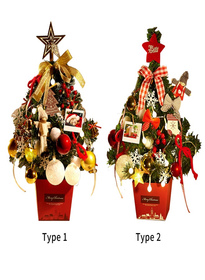 Mini Desktop Christmas Tree with LED Fairy Light 20 Inch Height Artificial Mini Christmas Decoration Tree for Home Office School Table Counter Decor - Image 2