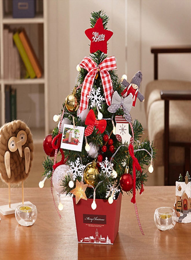 Mini Desktop Christmas Tree with LED Fairy Light 20 Inch Height Artificial Mini Christmas Decoration Tree for Home Office School Table Counter Decor - Image 5