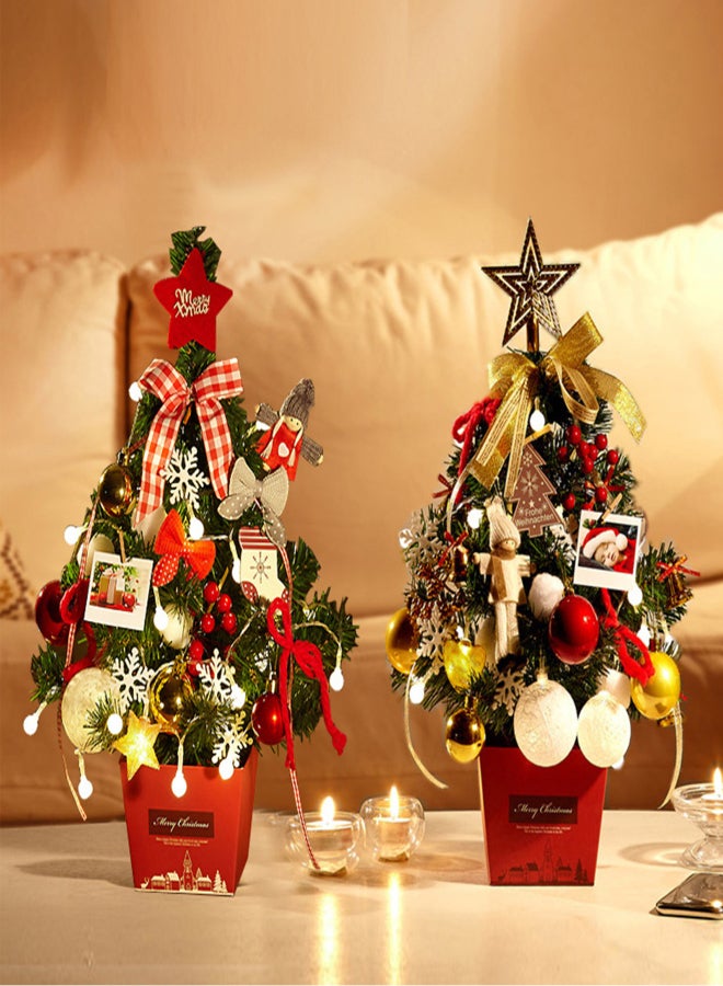 Mini Desktop Christmas Tree with LED Fairy Light 20 Inch Height Artificial Mini Christmas Decoration Tree for Home Office School Table Counter Decor - Image 4