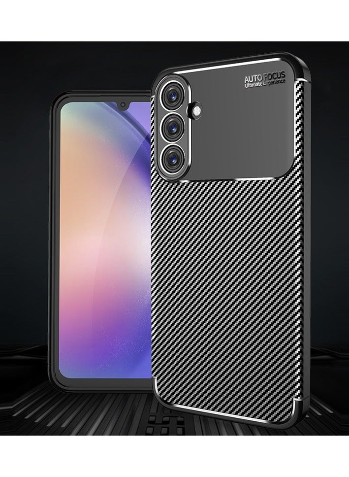 أوتو فوكس جراب حمايه سيليكون تصميم1 مقاوم للصدمات حمايه للكاميرا متوافق مع Samsung Galaxy A15 (اسود) - Image 1