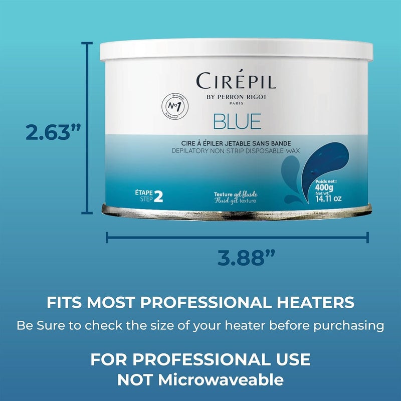 Cirepil - Blue - 400g / 14.11 oz Hard Wax Tin - Face & Body Wax, Unscented & No Strip Needed - Perfect for Sensitive Skin & Brazilian Waxing - Pre-Melted in Tin - Fluid Gel Texture, Easy Hair-Removal - Image 5