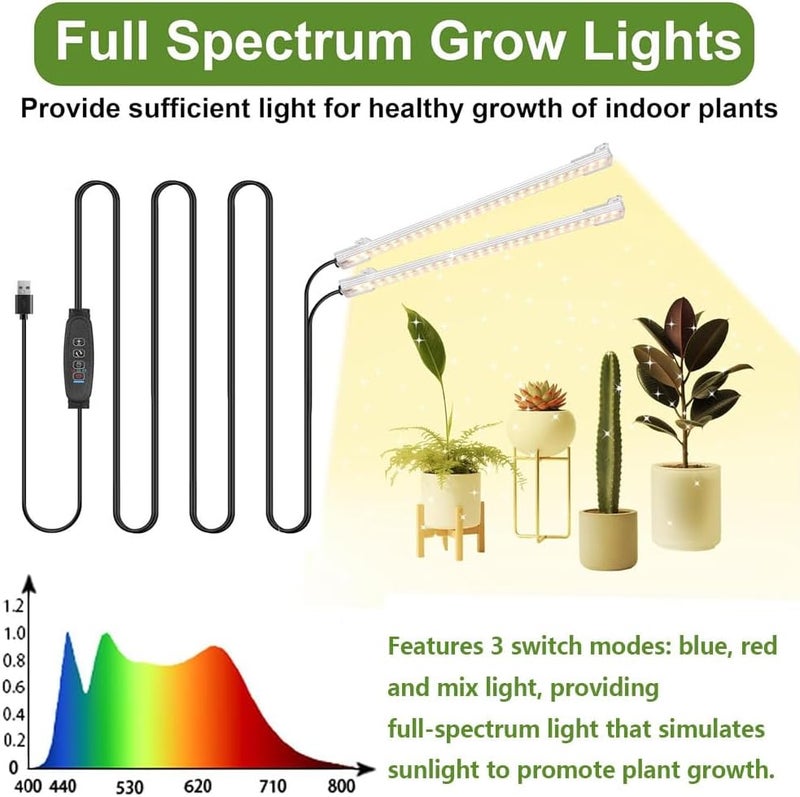 جووديرن شرائط إضاءة لنمو النباتات من Plants، عبارة عن قضيب إضاءة LED ذو طيف كامل يحتوي على 2 رأس، مزود بمؤقت آلي للتشغيل لمدة 3/9/12 ساعة، يحتوي على 160 مصباح LED و10 مستويات للتحكم في السطوع، وهو مثالي للإضاءة النباتية داخل الأماكن المغلقة، خاصة للنباتات الهيدروبونية والشتلات العصارية. - Image 4