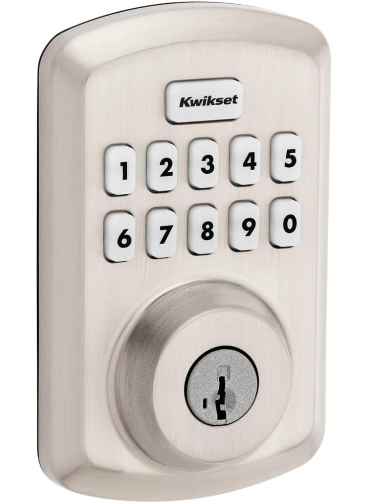 Kwikset Kwikset 9250TRS15S Transitional Powerbolt 2 Electronic SmartCode Deadbolt SmartKey with RCAL Latch and RCS Strike Satin Nickel Finish  - Image 1
