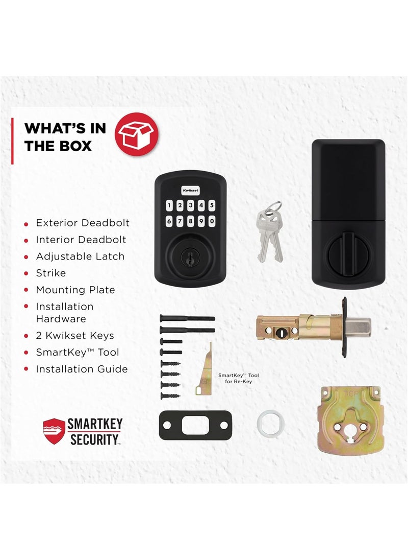 Kwikset Kwikset 9250TRS15S Transitional Powerbolt 2 Electronic SmartCode Deadbolt SmartKey with RCAL Latch and RCS Strike Satin Nickel Finish  - Image 3