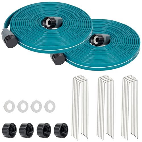 LINEX Sprinkler Soaker Hose 25 ft 2 pack for Garden Lawn Watering Hose with Stakes - Image 1