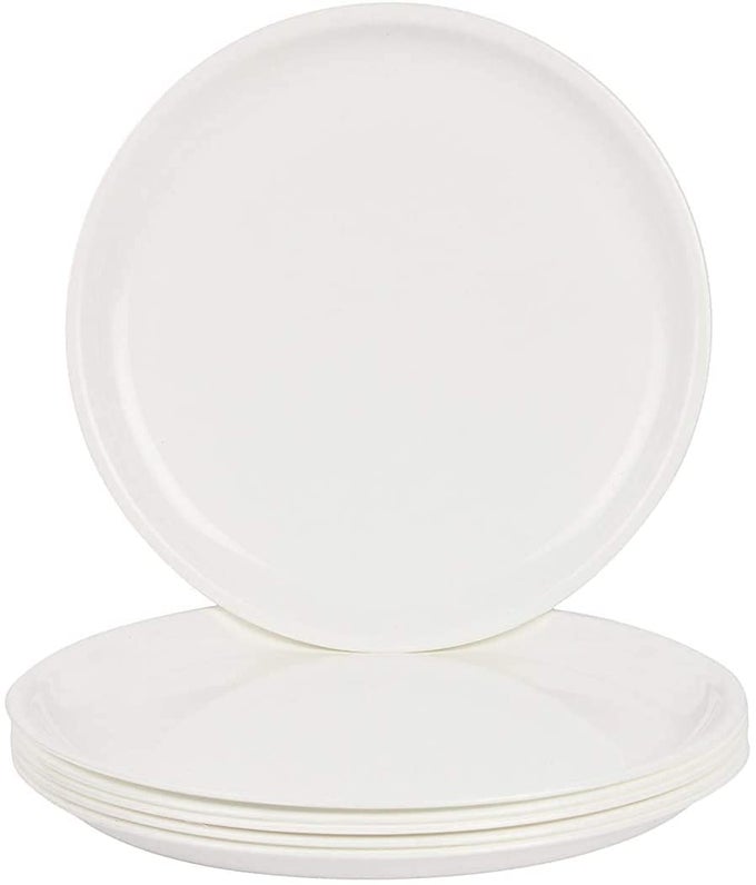 BPA FREE MICROWAVE SAFE FULL PLATE SET FOR KITCHEN DAILY USE 28 CM DINNER PLATE PACK OF 6 MICROWAVE SAFE WHITE