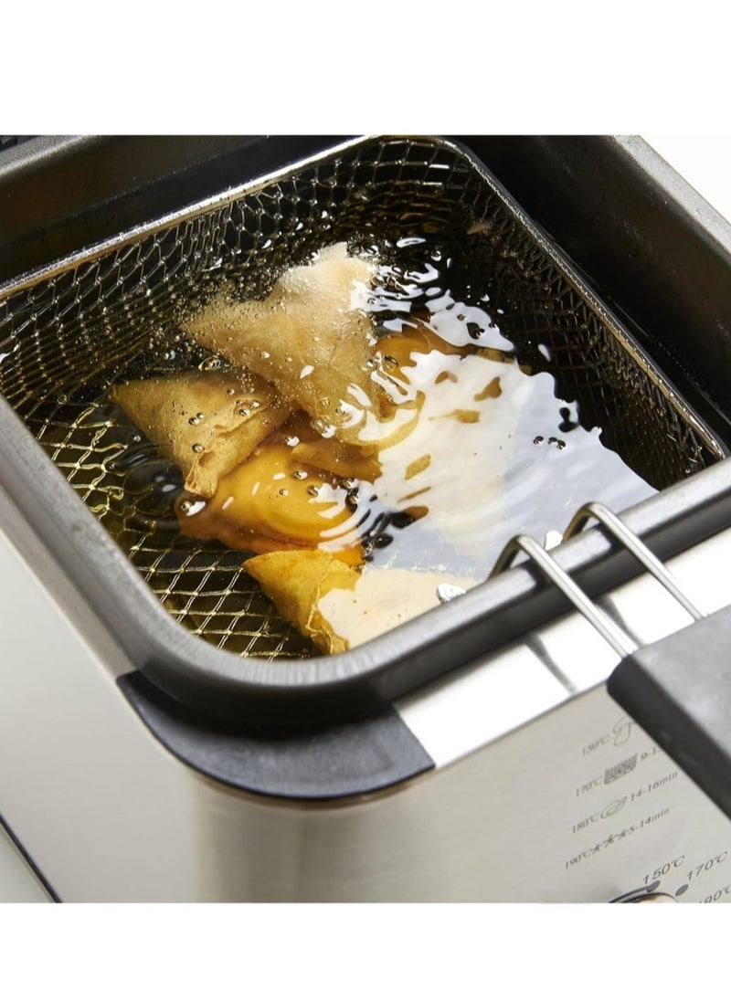 Generic - Deep Fryer 1.5L 900W With Viewing Window Stainless Steel with Filter Basket, Deep Fryer with Detachable Enamel Oil Tank Adjustable Temperature Suitable for Home Kitchens and Parties - Image 1