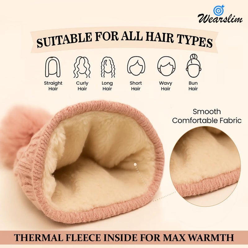 Wearslim ® Warm Knit Hats, Skull Cap with Neck Warmer Winter Wear Beanie Hats Scarf Set for Men and Women - Image 5