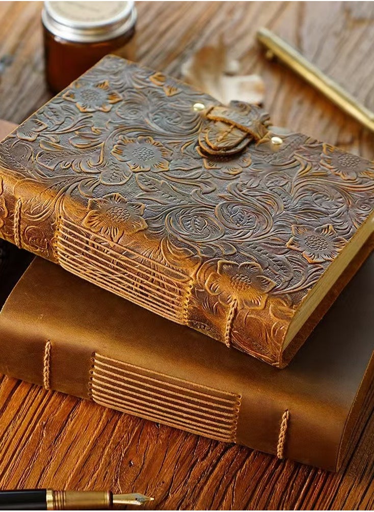 Beauenty Cowhide book vintage leather notepad creative notebook diary gift  - Image 2