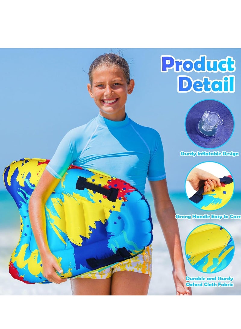 SOLARAE Inflatable Boogy Boards for Beach Travel Toys Cavas Slip Slide Water Park Body Surfing Board with Handles Summer Fun Water Pool Game Toys - Image 2