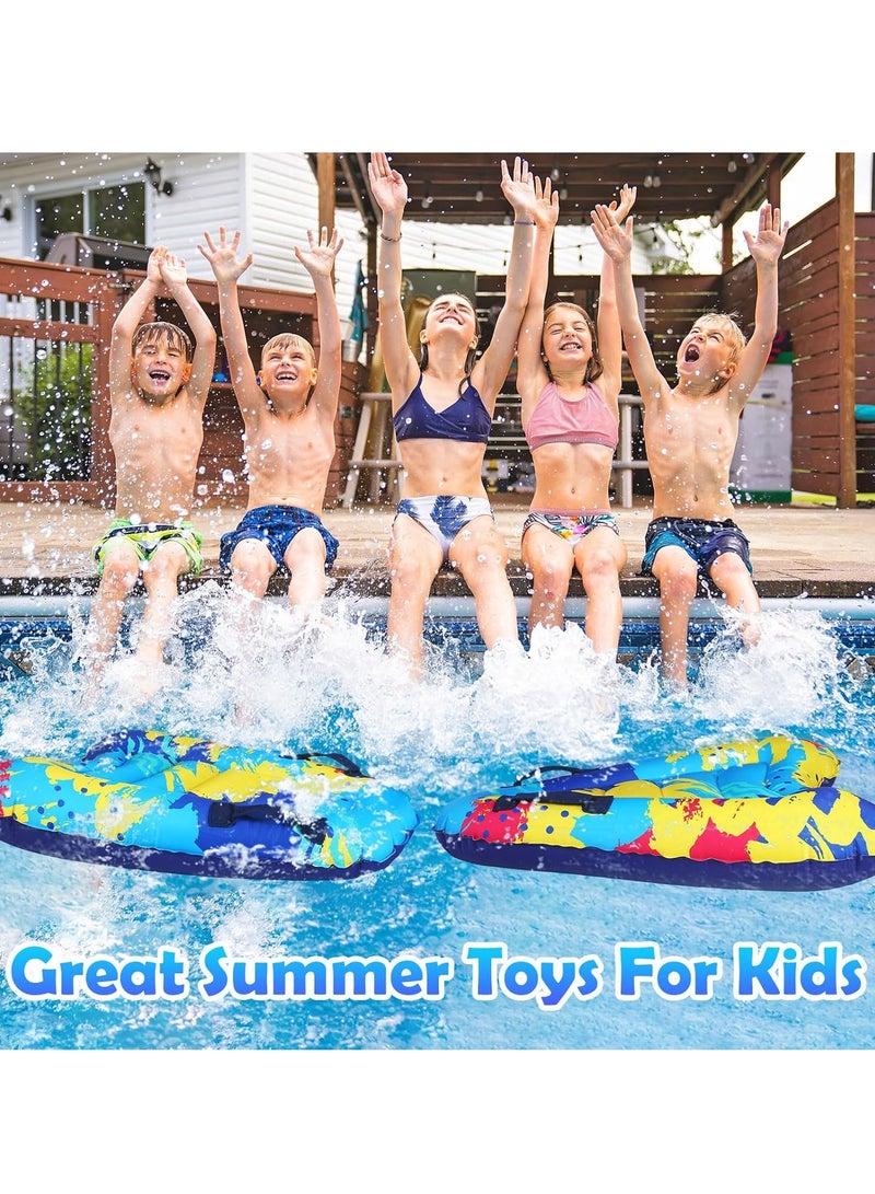 SOLARAE Inflatable Boogy Boards for Beach Travel Toys Cavas Slip Slide Water Park Body Surfing Board with Handles Summer Fun Water Pool Game Toys - Image 5