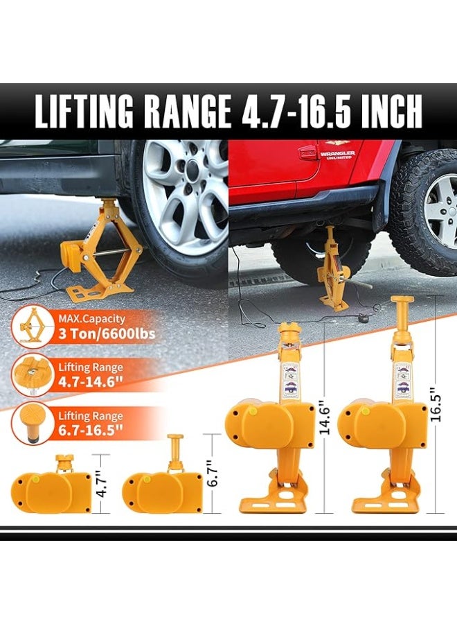 3-in-1 Electric Car Jack Kit - 3 Ton 12V Automatic Scissor Jack with Impact Wrench & Tire Inflator for Car, SUV, and Sedan - Image 4