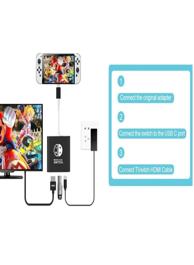 BIYTC Switch Dock Compatible with Nintendo Switch Docking Station Portable Switch TV Adapter Support 4K/30HZ TV Dock Compatible Station for Nintendo Switch/OLED - Image 4
