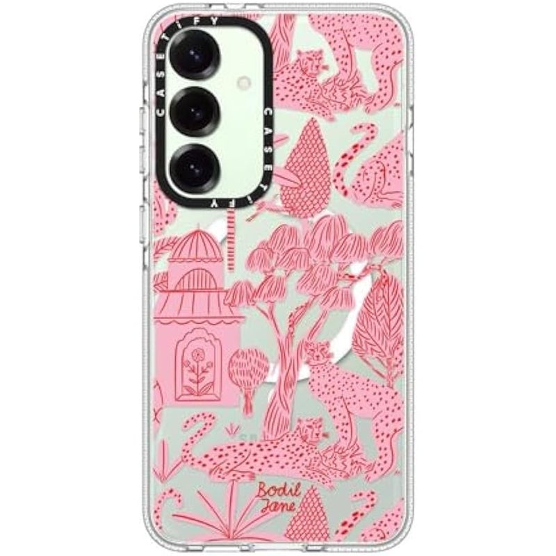CASETIFY Magnetic Clear Galaxy S25+ Case 【Compatible with Magsafe】 - Cheetah Paradise Pink - Image 3