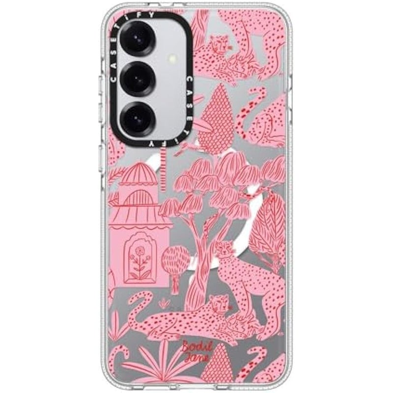 CASETIFY Magnetic Clear Galaxy S25+ Case 【Compatible with Magsafe】 - Cheetah Paradise Pink - Image 1