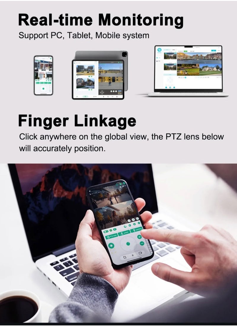 Crony - CRONY Y7A 4G-WiFi-4K-8MP(10X) Solar Triple-lens Linkage Camera CCTV 9W Solar Panel - Image 1