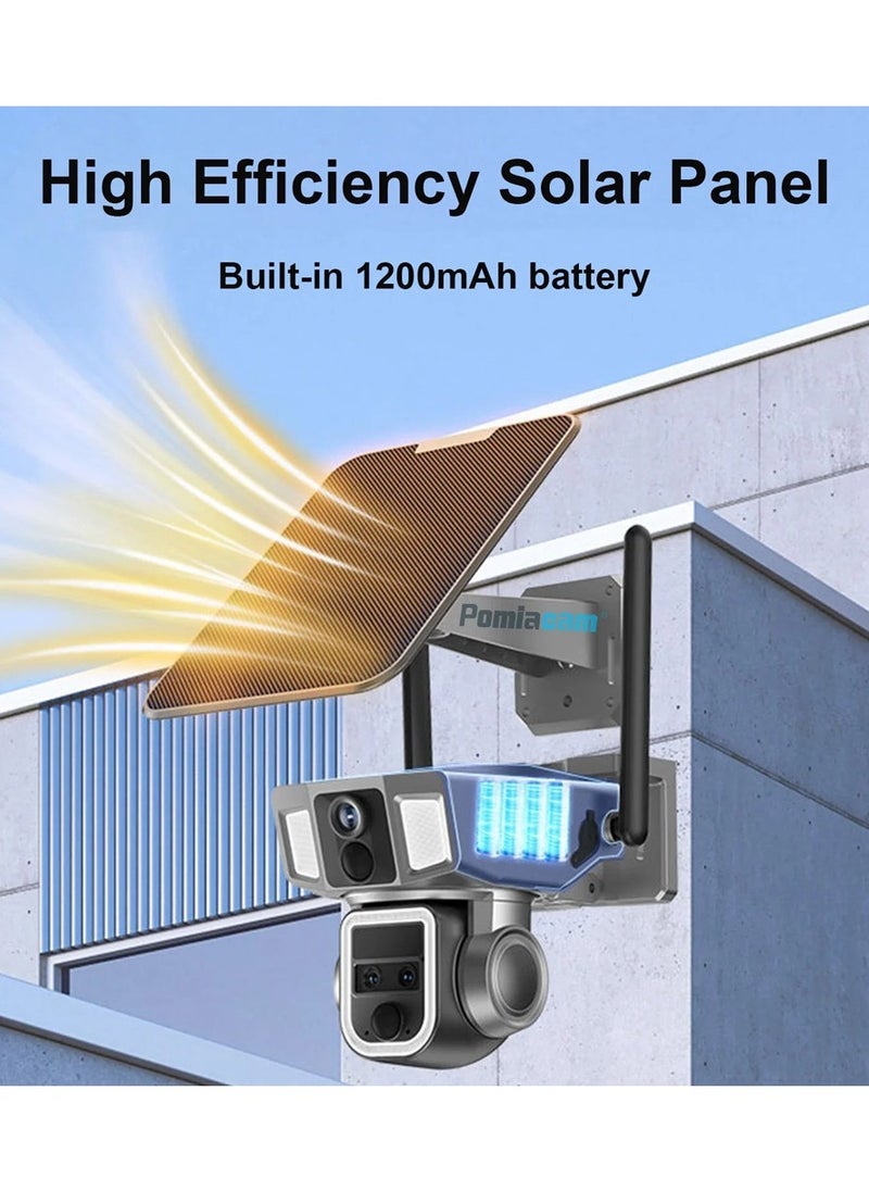 Crony - CRONY Y7A 4G-WiFi-4K-8MP(10X) Solar Triple-lens Linkage Camera CCTV 9W Solar Panel - Image 1