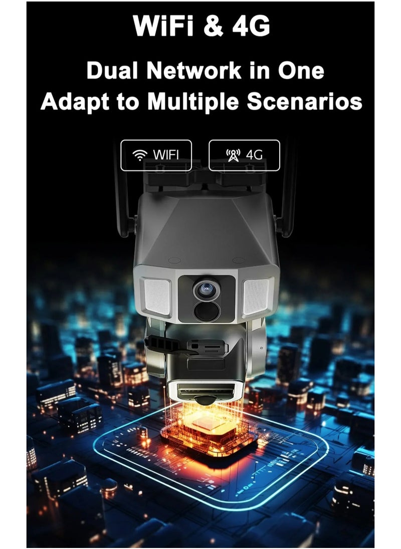 Crony - CRONY Y7A 4G-WiFi-4K-8MP(10X) Solar Triple-lens Linkage Camera CCTV 9W Solar Panel - Image 1